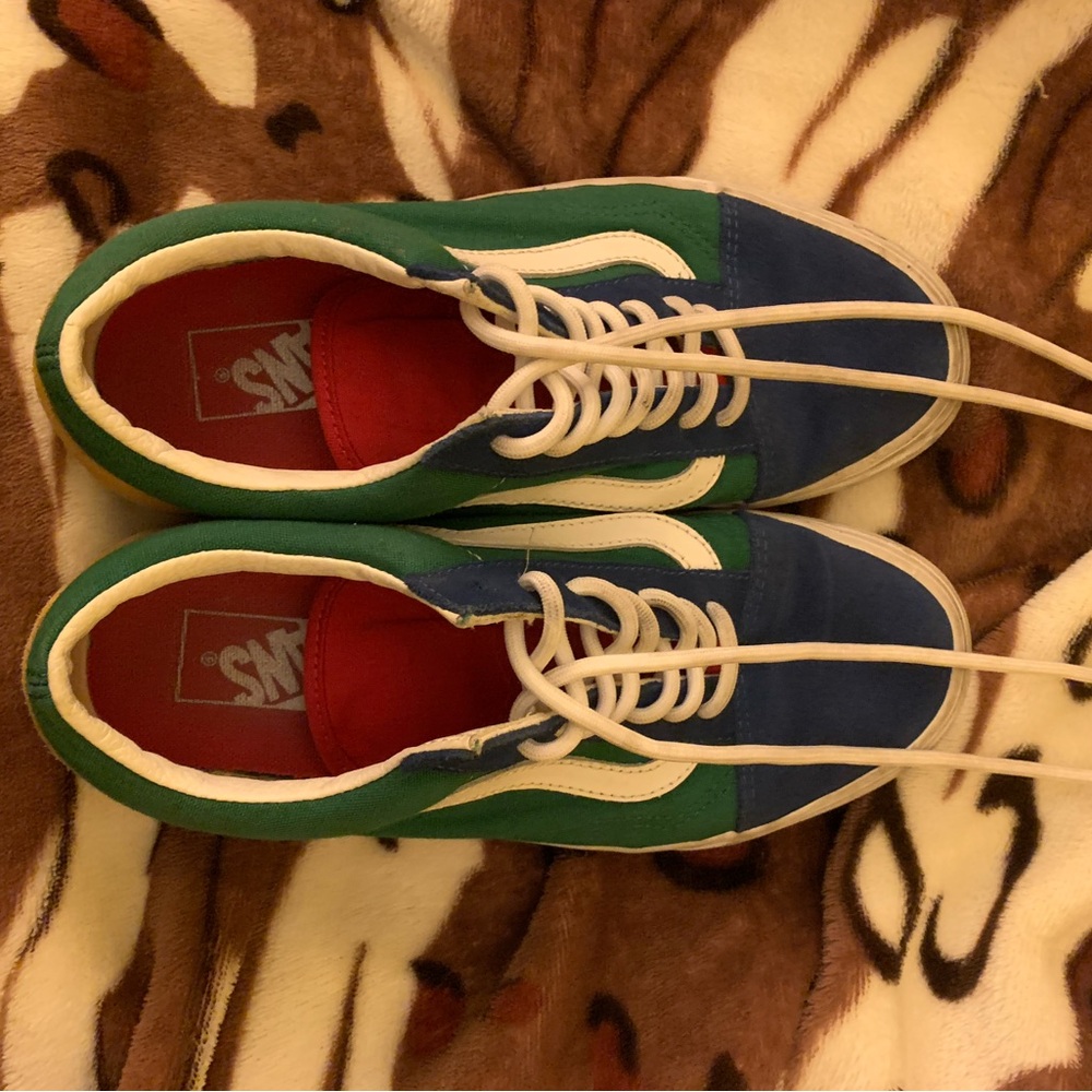 Vans Blue, Yellow and Green Sneakers